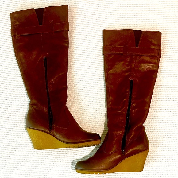 Womens Vintage Aldo knee high rich brown leather boots size 9 - Picture 3 of 14